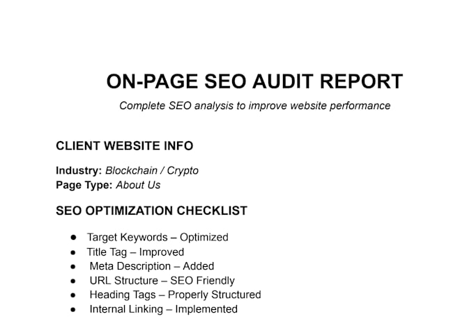 do on page SEO to improve your google ranking